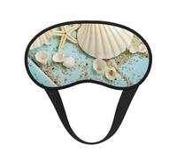 Ocean Sea Beach Seashells Starfish Blue Print Adjustable Eye Cover for Sleeping, Comfortable, Pressure-Free and Breathable Sleeping Masks