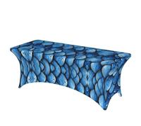 Ocean Sea Blue Mermaid Fish Print Professional stylish Rectangular Table Cover Clean Tablecloth Easy Installation