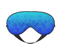 Ocean Sea Blue Mermaid Fish Print Soft Eye Mask for Women Men Comfortable with Adjustable Strap for Travel Yoga Nap Shift Work