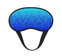 Ocean Sea Blue Mermaid Fish Scale Elastic Band Eye Mask for Sleeping, Blackout Sleep Mask Block Light, Comfortable Travel Nap