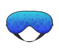 Ocean Sea Blue Mermaid Fish Scale Night Mask Soft Reversible Eye Cover Adjustable Strap Light Blocking Comfortable Rest