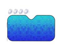 Ocean Sea Blue Mermaid Fish Scale Printing Upgrade Car Windshield Sun Shade Protect Car From Sun Rays Heat Damage,Vehicle Accessories