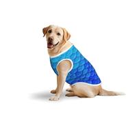 Ocean Sea Blue Mermaid Fish Scaleprint Large Pets Vest Party Travel Breathable Summer Lightweight Soft Cozy Sleeveless