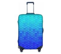 Ocean Sea Blue Mermaid Fish Trolley Suitcase Protective Cover Is Suitable For Luggage Sizes Between 18-32 Inches, White, M