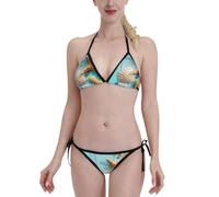 Ocean Sea Seashell Starfish Stunning Bikini â€“ Full-Print Coverage, Soft Fabric, Adjustable Straps for Enhanced Comfort and Style Black