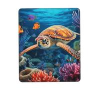 Ocean Sea Turtle Tropical Fish Starfish Mouse Pad with Non-Slip Rubber Base 7.9 x 9.5 in Mouse Mat with Stitched Edge Gaming Mousepad for Wireless Mouse Computer Laptop Home Office Desk Pad