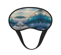 Ocean Sea Wave Elastic Band Eye Mask for Sleeping, Blackout Sleep Mask Block Light, Comfortable Travel Nap