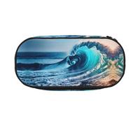 Ocean Sea Wave High Capacity Pencil Case,Pencil Bag Pouch Box Organizer Pen Case, Aesthetic Supply for Adults