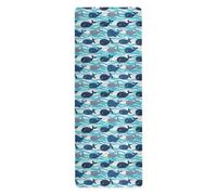 Ocean Sea Wave Whales thin yoga mat non slip for exercise printed, non slip, yoga towel non slip and bag tapete para ejercicio 71x26 inches