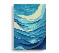Ocean Sea Waves Abstract Vol.4 Canvas Print | Gallery Wrapped 30mm Frame Wall Art | 30x20 inches | Ready to Hang | Abstract Seascape Picture | Living Room Bedroom Lounge Office