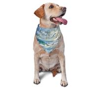 Ocean Seagull, Beach Printed Graphic Pet Triangle Scarf For Dogs & Cats, Adjustable Cute Pet Bandana For & Photo Shoots