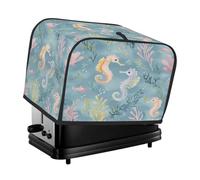 Ocean Seahorse Fish Coral Toaster Cover 2 Slice Dust Cover for Bread Machine,Small Kitchen Appliance