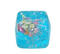 Ocean Seashell Ice Cube Ball Squishies,Classic Slow Rise Squishies Squeeze Toys,Glitter Beach Marine Shell Ice Cube Stresses Balls Anxiety Relief Stress Cube For Home Office（Blue