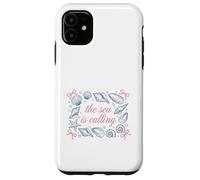 Ocean Seashell Starfish The Sea Is Calling Quote Case for iPhone 11