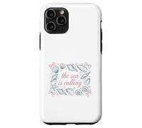 Ocean Seashell Starfish The Sea Is Calling Quote Case for iPhone 11 Pro