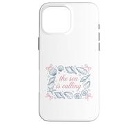 Ocean Seashell Starfish The Sea Is Calling Quote Case for iPhone 16 Pro Max