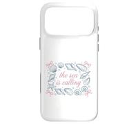 Ocean Seashell Starfish The Sea Is Calling Quote Case for iPhone 17 Pro Max