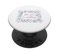 Ocean Seashell Starfish The Sea Is Calling Quote PopSockets Adhesive PopGrip