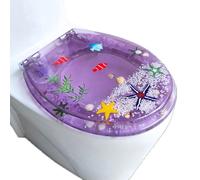 Ocean Series Art Slose Close Resin Toilet Seat with Cover, Premium Soft Close Toilet Seat,Heavy Duty Toilet Seat Soft Close with Antibacterial Feature,Style E
