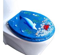 Ocean Series Art Slose Close Resin Toilet Seat with Cover, Premium Soft Close Toilet Seat,Heavy Duty Toilet Seat Soft Close with Antibacterial Feature,Style D