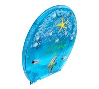 Ocean Series Art Slow Close Resin Toilet Seat Lid with Cover,3D Effects Beautiful Heavy Duty Toilet for U/V/O Type WC Toilet Top Fix Fittings, with Adjustable Hinges, Blue