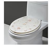 Ocean Series Art Slow Close Resin Toilet Seat With Cover, 3D Effects Heavy Duty Toilet Lid With Dolphin, Starfish, Real Seashells And Sands For U/V/O Type Toilet,I-Closed