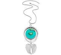 Ocean-shape island nature picture Pendant Angel Wings Rotating Necklace Jewelry