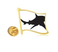 ocean Shark biology fish Golden Metal Flag Lapel Pin Badge