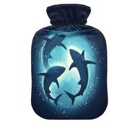 Ocean Shark Blue tag3 Hot Water Bottle with Cover for Pain Relief tag1 for tag2, 1L