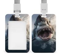 Ocean Shark ID Badge Holder with Lanyard Name Card Holders for Nurse Teacher Officer