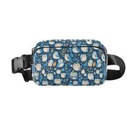 Ocean Shark Masco Women Men Teenagers Fashionable Waist Pack Crossbody Bag for Travel Running Hiking, Owl Blue, One Size