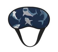 Ocean Shark Print Adults Washable Eye Mask for Sleeping Blocking Nap for Travel Camping Night Rest