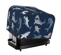 Ocean Shark Print Daily Wear 4-Slice Toaster Cover Dustproof Waterproof Kitchen Appliance For Bread