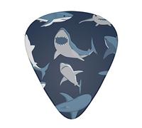 Ocean Shark Printed Guitar Picks Personalized Guitar Plectrums 12 Pcs For Acoustic Guitar Electric Guitar And Bass Bulk Guitar Pick One Size