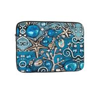 ocean shell art Pattern 10 inch laptop bag, inner protective sleeve, portable and suitable for business trips or travel