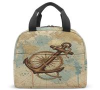 Ocean Shell Starfish Lunch Bag Insulated Kids School Cooler Box Marine Life Print 23x13x21cm Hand Drawn Under the Sea (13)