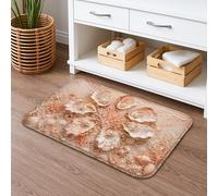 Ocean Shells Quick Dry Bath Mat, Vintage Coral Reef Absorbent Non Slip Shower Mat, Summer Coastal Flannel Washable Bath Rugs for Bathroom Toilet Restroom Decorative 20x32 Inch