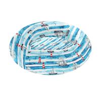 Ocean Ship and Lighthouse Pattern Pet Dog Beds Donut Cuddler fluffier Puppy Beds for Small Size Pets Supplies