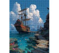 Ocean Ship Jigsaw Puzzle 2000 Piece, Puzzles for Adults 2000, The Impossible Challenge, Jigsaw Puzzle Games Classic Educational, Wooden Puzzles, for Home Wall Decoration Gift FNKL1-371