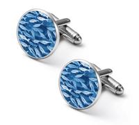 Ocean Shoal of Fish Men's Cufflinks Tuxedo Cuff Links Dress Shirt Tie Accessories for Business Weddings