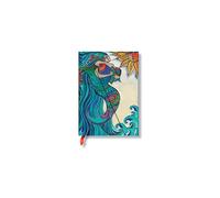 Ocean Song Midi Lin Journal, Laurel Burch Collection, 160-Page Lined Notebook 130x180mm with Ribbon Marker & Memento Pouch PB2236-7