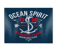 Ocean Spirit Glass Chopping Board Benjamin Tate Design Natural One Size