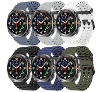 Ocean Sport Galaxy Watch Ultra Bands (2025),No Gap Silicone Band Compatible with Samsung Galaxy Watch Ultra Bands (2025/2024) for Men Women (6in1(Black/Rock Gray/Green/Midnight blue/Blue grey/White))