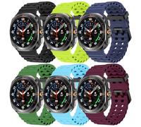 Ocean Sport Galaxy Watch Ultra Bands (2025),No Gap Silicone Band Compatible with Samsung Galaxy Watch Ultra Bands (2025) (2024) for Men Women (6in1(Black/Lime/Sky Blue/Midnight Blue/Bright Green/Wine