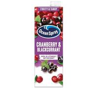 Ocean Spray Cranberry & Blackcurrant Juice Drink -1L - Sugar & Natural Sweetener Fruit Juice - Rich in Vitamin C & High in Antioxidants (Pack of 8)