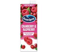 Ocean Spray Cranberry & Raspberry Juice Drink - 1L - Sugar & Natural Sweetener Fruit Juice - No Artificial Colours, Flavours or Sweeteners (Pack of 8)