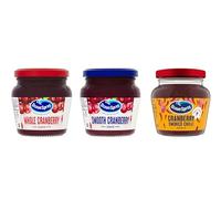 Ocean Spray Cranberry Sauce Variety, Whole Cranberry, Smooth Cranberry, and Smoked Chilli
