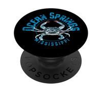 Ocean Springs Mississippi Blue Crab Design PopSockets Adhesive PopGrip