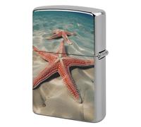 Ocean Starfish Lighter Case Pouch Double-Sided Metal Lighter Sleeve Scratch & Drop Resistant Lighters Protector Fits Standard Kerosene Lighters Pocket Protective Cover for Camping Party