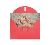 Ocean Starfish Red prints Greeting Cards 6x4-inch with Envelope | Perfect for writing greetings and thank-you notes